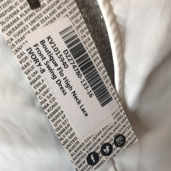 Boohoo High Neck Lace Front Swing Dress 8 NWT - Picture 8 of 16